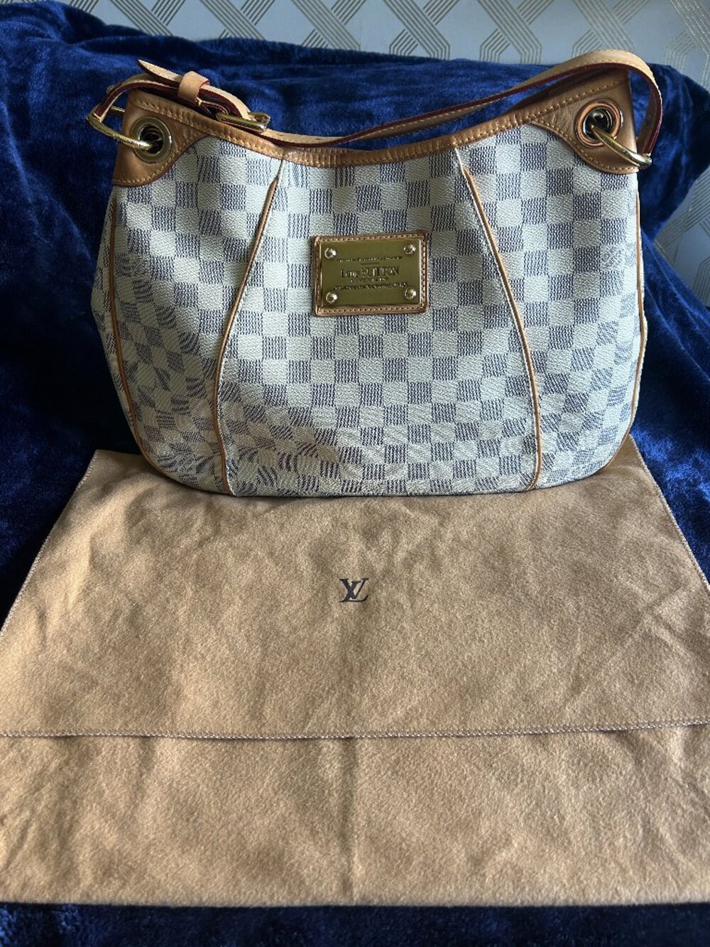 Authentic Louis Vuitton Damier Azur Galliera PM